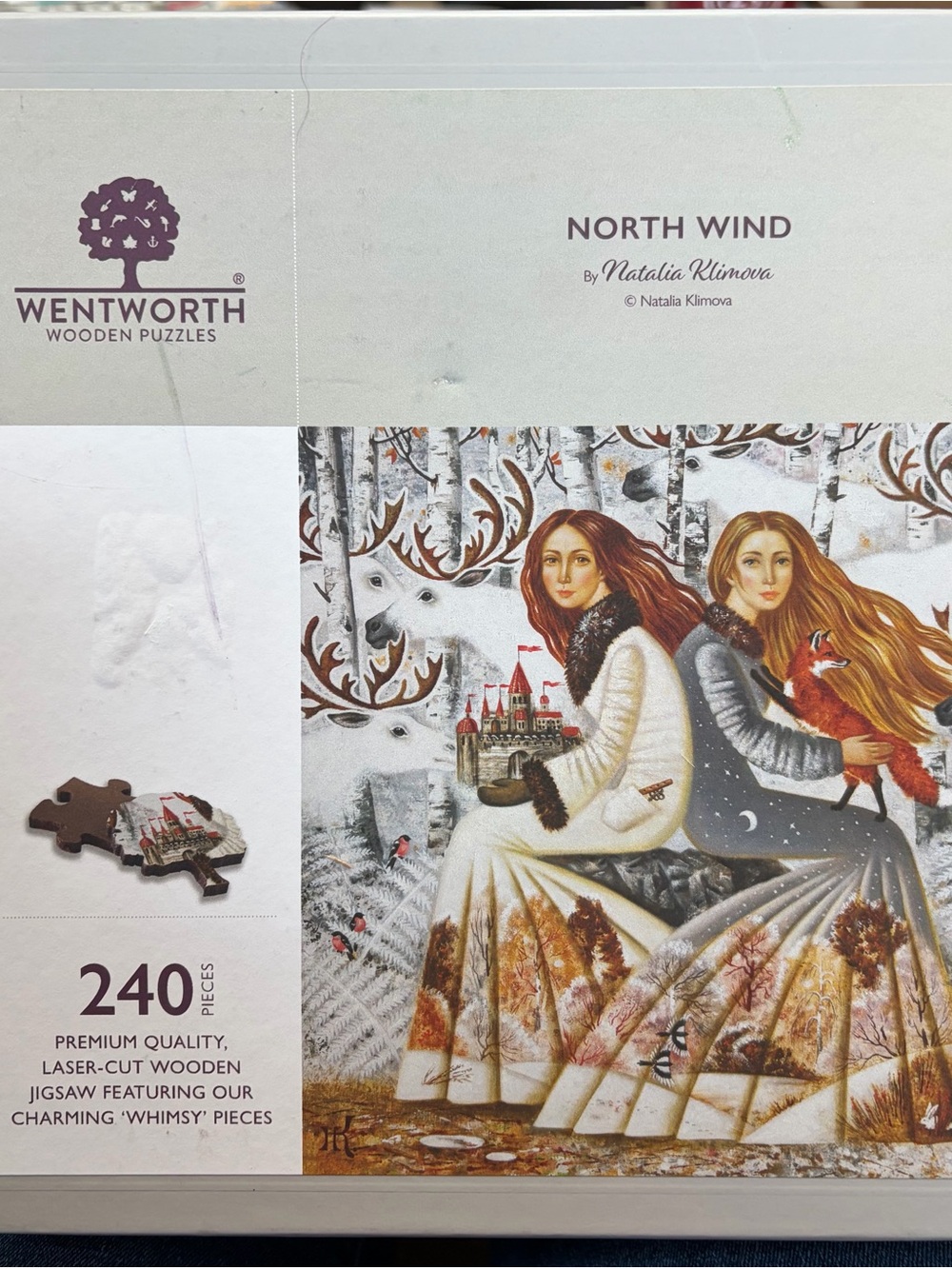 Wentworth Wooden Puzzle "North Wind" - 240pc - White, Gray, Brown laser cut